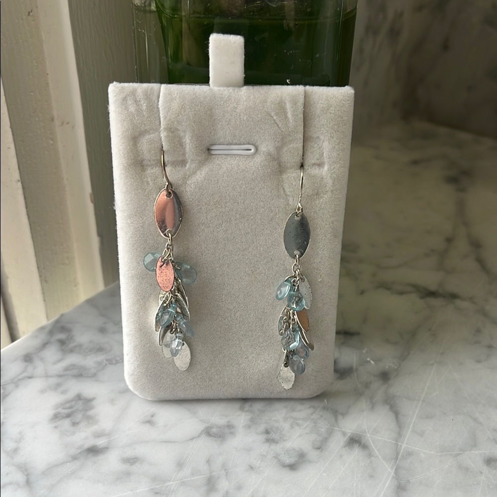 Elegant Silver and Blue Dangle Earrings